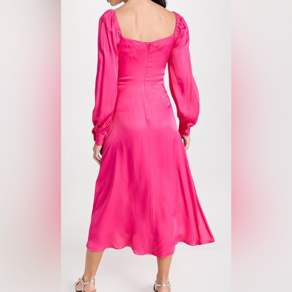 Farm Rio pink cutout long sleeve midi dress size small - Picture 2 of 8
